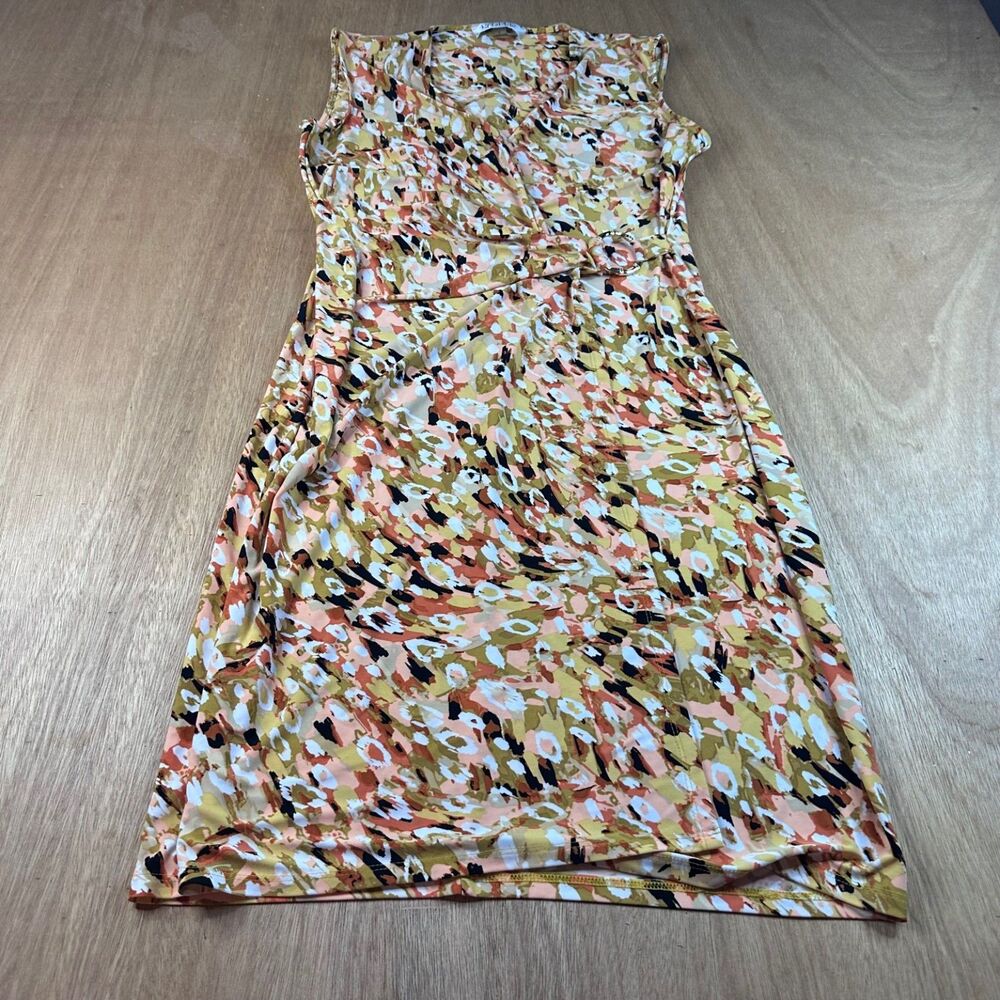 Kasper Women’s Size 6 Sleeveless Sheath Dress Abstract Print Faux Wrap